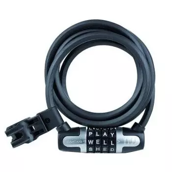 Велосипедный замок M-WAVE, тросовый, кодовый, с креплением, 12 х 1800мм полупрозрачный. 5-233853