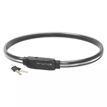 Велосипедный замок M-Wave, тросовый, на ключ, отражающая полоса 23 x 1000 мм, 230061