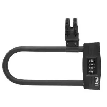 Велосипедный замок M-WAVE, U-lock, кодовый, с креплением, 124 х 260мм, черный, 5-234022