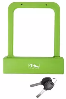 Велосипедный замок M-WAVE, U-lock, на ключ, 175 х 205мм ЗЕЛЕНЫЙ, 5-23109