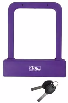 Велосипедный замок M-WAVE, U-lock, на ключ, 175х205мм, фиолетовый, 5-231099