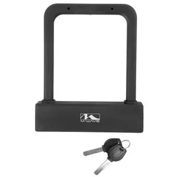 Велосипедный замок M-WAVE, U-lock, на ключ, 175х205мм 8гран. прут. 16мм силиконовый ЧЕРНЫЙ 5-231090