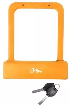 Велосипедный замок M-WAVE, U-lock, на ключ, 175 х 205мм, оранжевый, 5-231097