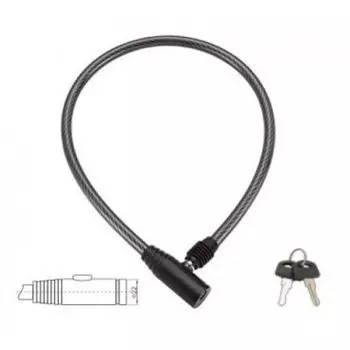 Велосипедный замок TRIХ, тросовый, на ключ, 8×650 мм, чёрный, GK101.102