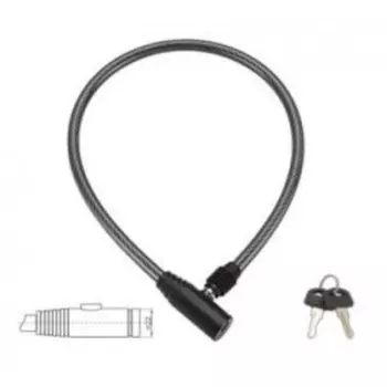 Велосипедный замок TRIХ, тросовый, на ключ, 8×650 мм, чёрный, GK101.102