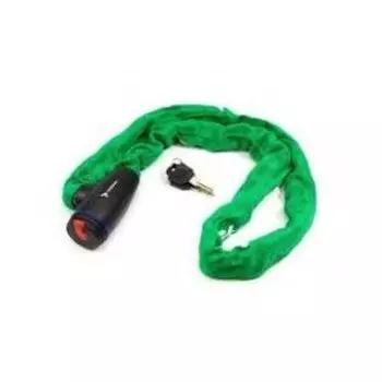 Велосипедный замок TRIX, цепь, на ключ, тканевая-оболочка, 3,5×1200, зеленый, GK105.109