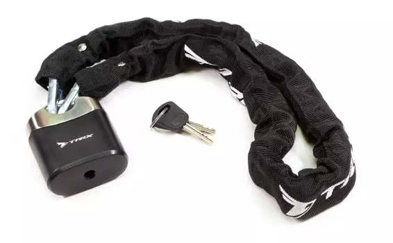 Велосипедный замок TRIX, цепь, U-образный, тканевая-оболочка, 8 × 900 мм, черный, GK105.113 (черный)