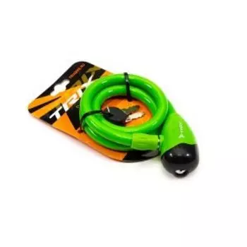 Велосипедный замок TRIX, тросовый, на ключ, 12×800, зеленый, GK101.110B