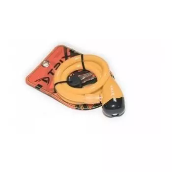 Велосипедный замок TRIX, тросовый, на ключ, 12×800, желтый, GK101.110B