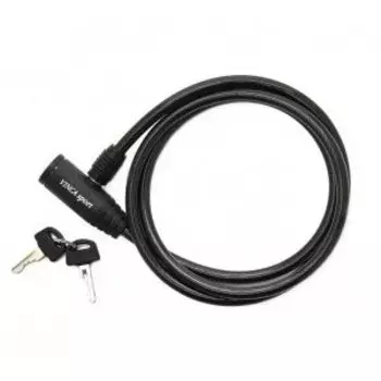 Велосипедный замок Vinca Sport тросовый, на ключ, 10 х 1000мм, черный, VS 475
