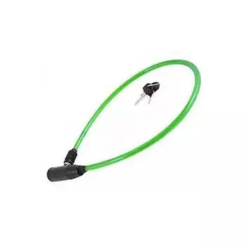Велосипедный замок Vinca Sport, тросовый, на ключ, 8 х 1200 мм, зеленый, VS 102.102 green