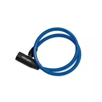 Велосипедный замок Vinca Sport, тросовый, на ключ, 8 х 650мм, синий, VS 101.101 blue