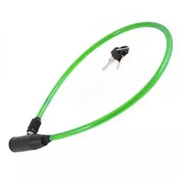 Велосипедный замок Vinca Sport, тросовый, на ключ, 8 х 650мм, зеленый, VS 101.101 green