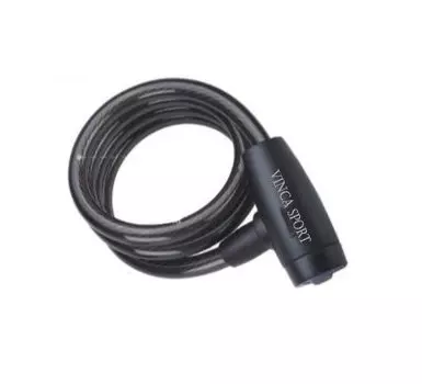 Велосипедный замок Vinca Sport, тросовый, на ключ, с защитой от влаги, 15 х 1800мм, черный, VS 577 (2)