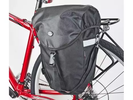 Велосумка 8-15000068 на багажник A-N491 боковая V=13л с плечевым ремнем черная AUTHOR