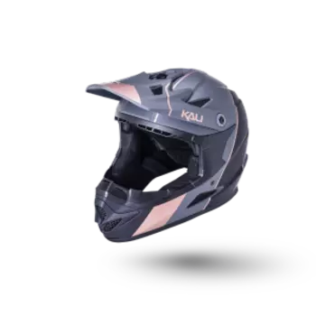 Велошлем KALI Zoka Full Face, DH/BMX, 6 отверстий, LDL, Stripe матовый/черный/бронзовый, 2021