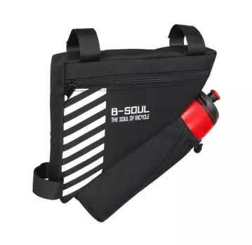 Велосумка B-Soul, под раму, треугольник, 210х190х50, полиэстер, с карманом для бутылки, черный, BAGBSOUL