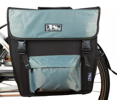 Велосумка M-WAVE на багажник, боковая/дорожная, черно-серая, 5-122305