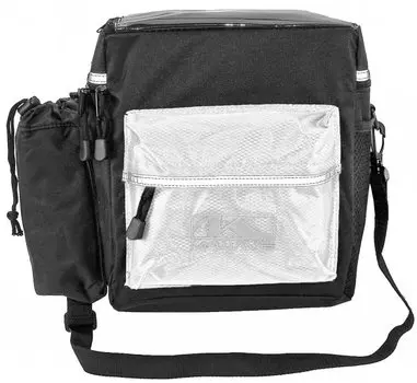 Велосумка M-WAVE на руль, быстросъемная с плечевым ремнем, черно-белая, 5-122812