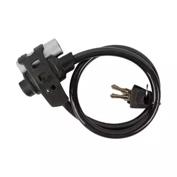 Велосипедный замок TRELOCK KS 222, тросовый, на ключ, 12 x 750 мм, чёрный, с держателем Fixxgo, 8002139