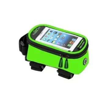 Велосумка на раму, отделение для телефона, отверстие под наушники, 190х90х95мм, FB 07-2 M green