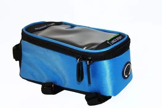 Велосумка на раму, отделение для телефона, отверстие под наушники, 190х90х95мм, FB 07M blue