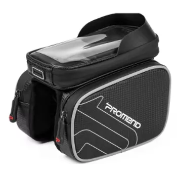 Велосумка на раму Promend, с отделением для смартфона 6,2", 19х15х12,5см, черно-серый, ZBB-14E38