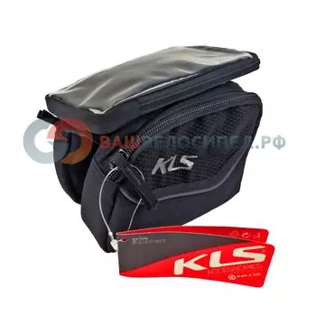 Велосумка на верхнюю трубу рамы KELLYS ALPHA, 0,9л, крепление на липучке, окошко для смартфона