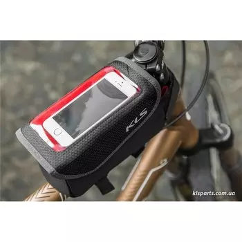 Велосумка на верхнюю трубу рамы KELLYS CELLY, 0,7л, крепление на липучке, окошко для смартфона.
