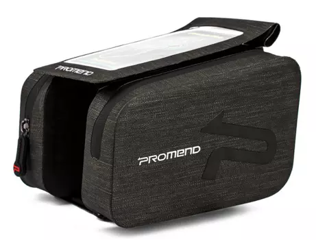 Велосумка на верхнюю трубу рамы Promend, с отделением для смартфона 6", черно-серый, ZBB-14W39