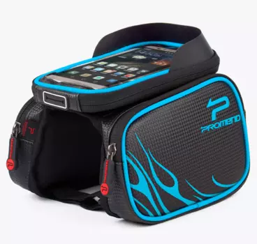 Велосумка на верхнюю трубу рамы Promend, с отделением для смартфона 6,2", черно-синий, ZBB-14E36BLU