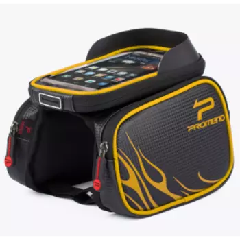 Велосумка на верхнюю трубу рамы Promend, с отделением для смартфона 6,2", черно-желтый, ZBB-14E36YEL