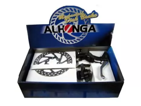 Тормоз ALHONGA HJ-MD11+HJ-327ADV+2P, дисковые, механика, комплект, с тормозными ручками, HJ-MD11+HJ-327ADV+2P