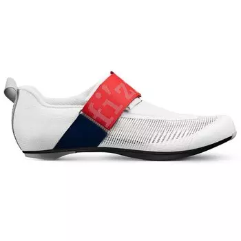 Велотуфли Fizik TRANSIRO HYDRA AEROWEAVE CARBON, триатлон, белый/красный/синий, TRR2PAR1K (Размер: 39, Цвет: Белый/красный/синий)