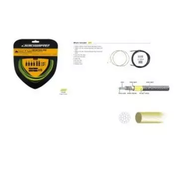 Комплект тормозных тросов JAGWIRE Mountain Pro Brake Kit с рубашкой, заглушками, салатовый, PCK402