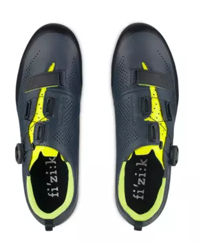 Велотуфли MTB Fizik X5 TERRA, серый/желтый (Размер: 40)