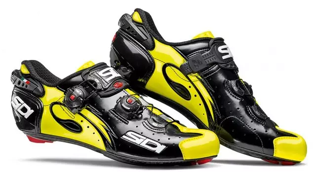 Велотуфли SIDI WIRE Carbon, черный/желтый флуоресцентный лакированный, 2017