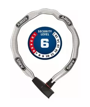 Велозамок ABUS 6806K/85см reflective (square Chain) цепь, 6мм, на ключ, класс защиты 6/15, 850гр, 05-0069104