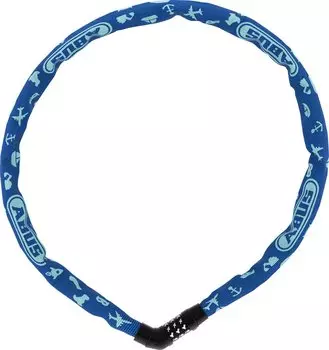 Велозамок ABUS Steel-O-Chain 4804C/75см, цепь, 4мм, кодовый, класс защиты 3/15, 360гр, голубой, 05-0086809