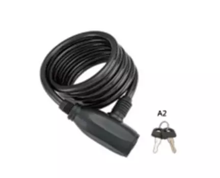 Велозамок FORSE 102-105, 8х1800мм, тросовый, на ключ, черный, W0576