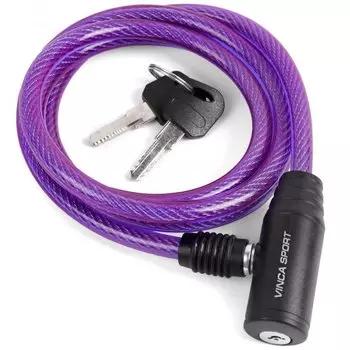 Велозамок Vinca Sport 8*1200мм, фиолетовый тросик, полиэтилен, инд. уп.VS 102.102 violet polybag