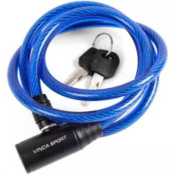 Велозамок Vinca Sport 8*1200мм, синий тросик, полиэтилен,VS 102.102 blue polybag