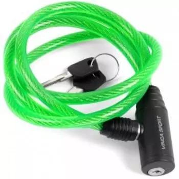 Велозамок Vinca Sport 8*1200мм, зеленый тросик, полиэтилен, VS 102.102 green polybag