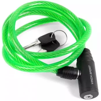 Велозамок Vinca Sport 8*1200мм, зеленый тросик, полиэтилен, VS 102.102 green polybag