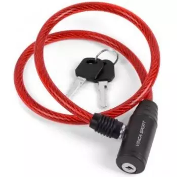 Велозамок Vinca Sport 8*650мм, красный тросик, полиэтилен, инд.уп. VS 101.101 red polybag