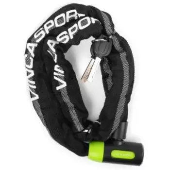 Велозамок Vinca Sport цепь 6*1000мм, черная оплетка cо светоотраж.полосой, полиэтилен, инд. уп. VS 759-1