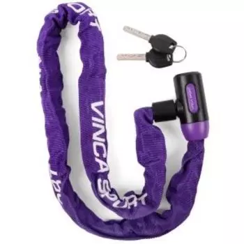 Велозамок Vinca Sport цепь 6*1000мм, фиолетовая оплетка, полиэтилен, инд. уп. VS 101.759 violet polybag