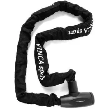Велозамок Vinca Sport цепь 8*1200мм, черная оплетка, полиэтилен, инд.уп. VS 101.715 polybag