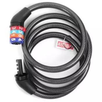 Велозамок Vinca Sport кодовый, 8*1000мм, черный тросик,VS 8303 black polybag