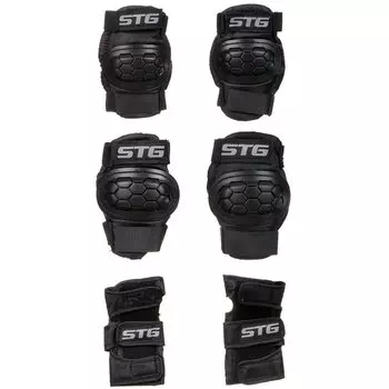Велозащита детская колена-локтя-кисти STG YX-0303, черный, 2020 (Размер: S)